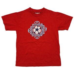 Kid's MIS-TEE-V-US Red Soccer T-Shirt Small 5/6 Made in USA 100% Cotton Sports